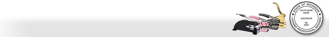 Our complete line of affordable Michigan Engineer Seals & Supplies meet all state requirements and are made on name brand high quality seal mounts that leave clean professional looking impressions every time.