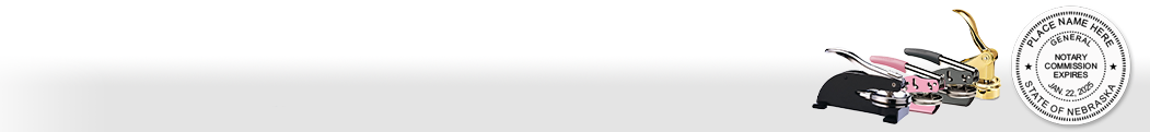 Nebraska Notary Seals meet all state specifications and are fully customizable on a choice of top quality mounts. Stock notary stamps also available for purchase.