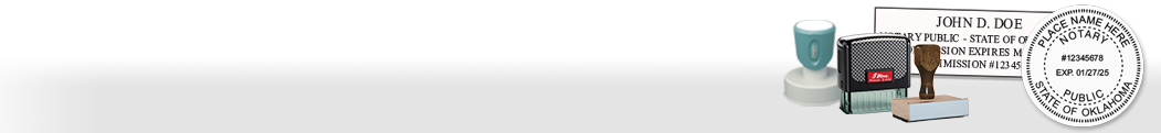 Oklahoma Notary Stamps meet all state requirements and specifications, are fully customizable and come on your choice of some of our top branded mounts sure to leave a lasting impression.
