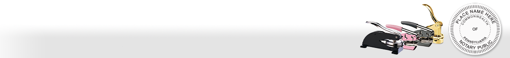 Pennsylvania Notary Seals meets all state requirements and is available on out top quality embosser mounts! Fully customizable and delivered fast!