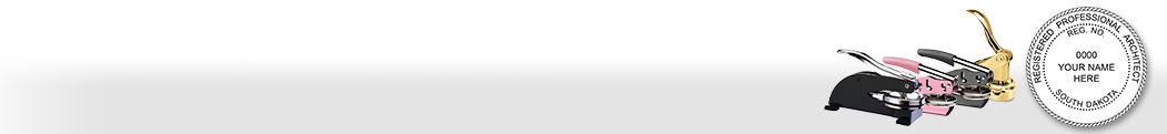 Our complete line of affordable South Dakota Architect Seals & Supplies meet all state requirements and are made on name brand high quality stamp mounts that leave clean professional looking impressions every time.
