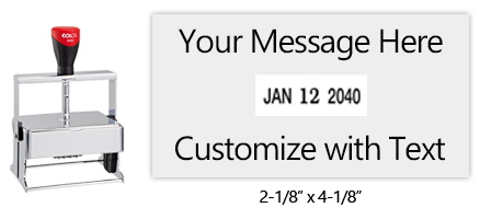 Metal core 2-1/8" x 4-1/8" custom self-inking changeable date stamp suitable for heavy use. 11 ink colors options. Fast & free shipping on orders over $100!