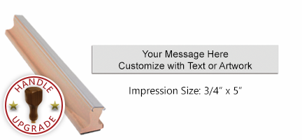 Customize this 3/4" x 5" wood rubber stamp w/ up to 4 lines of text/upload your artwork for free! Separate ink pad required. Free shipping on orders over $60!