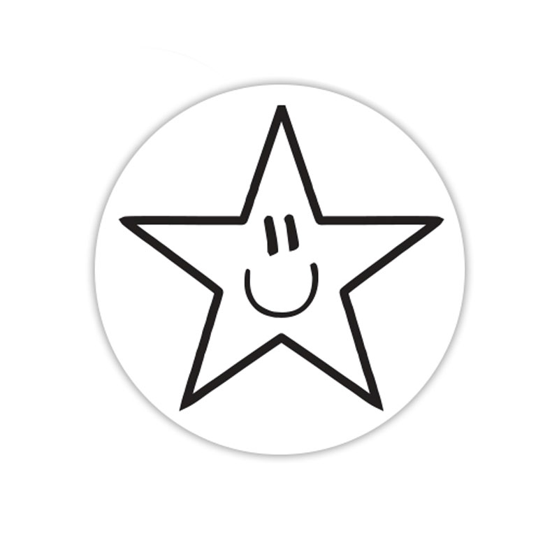 Star Sharp Points and Smiley Face Self-Inking Stamp