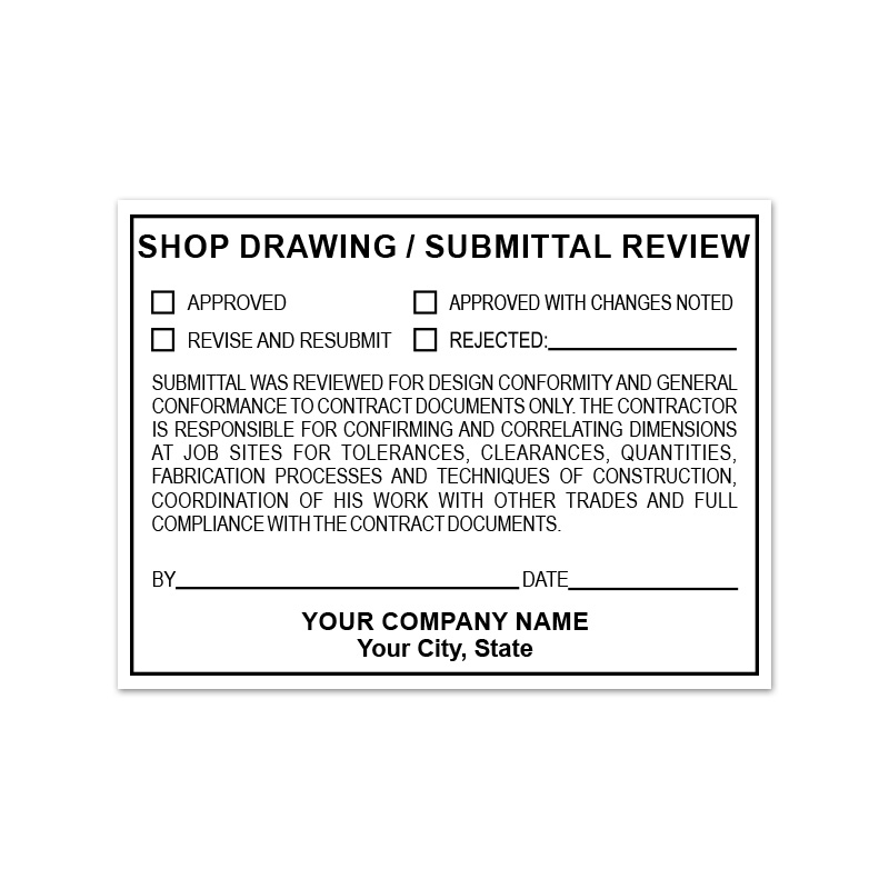 Shop Drawing - Submittal Review Stamp