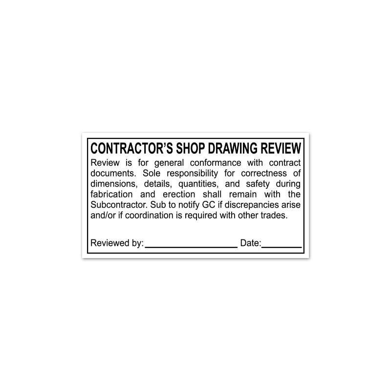 Contractors Shop Drawing Review Stamp