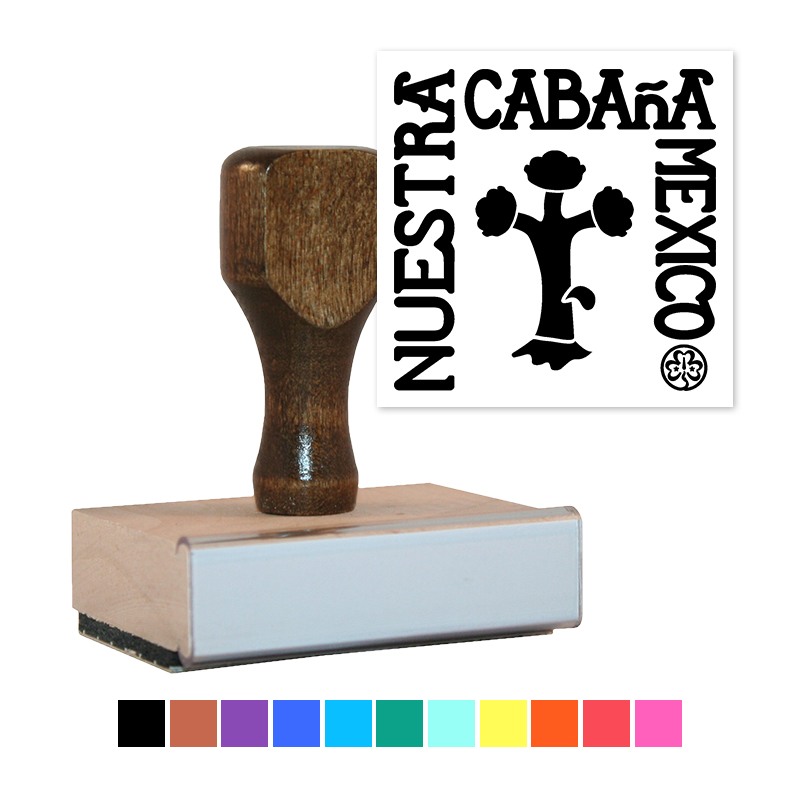 Our Cabaña Logo Wood Rubber Hand Stamp