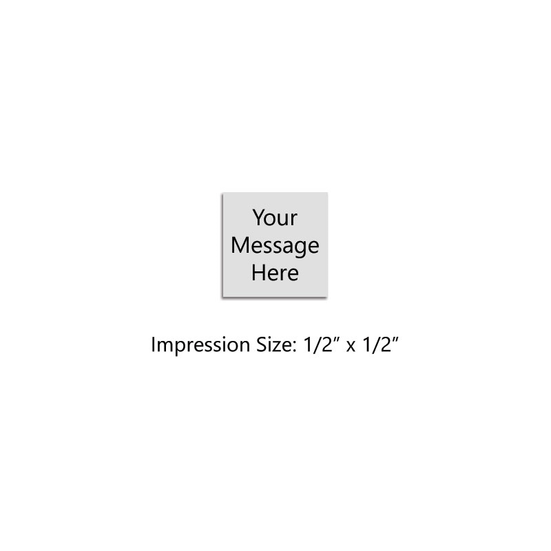 Customize this 1/2" square wood rubber stamp w/ up to 2 lines of text/upload your artwork for free! Separate ink pad required. Orders over $100 ship free!