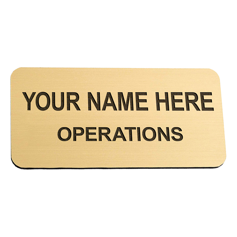 Custom Text and Size, Metal Name Tags