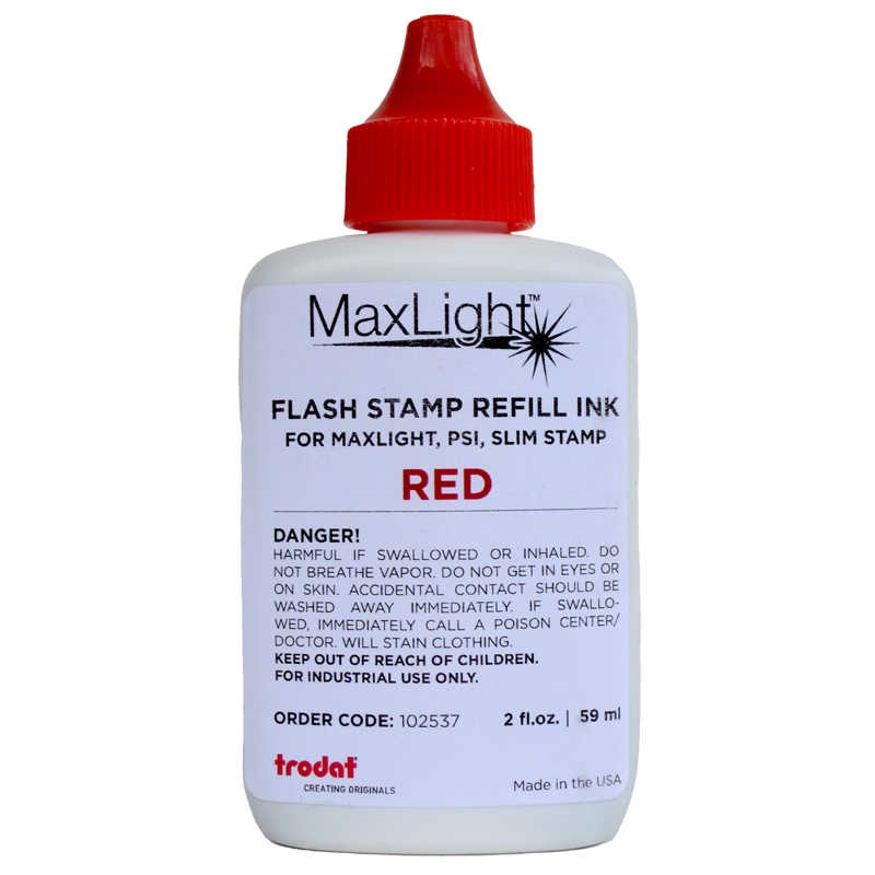 Self Inking Stamp Refill Ink - 2 oz. - Red Ink