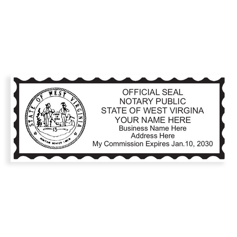 West Virginia Notary Public Stamp, Business Name