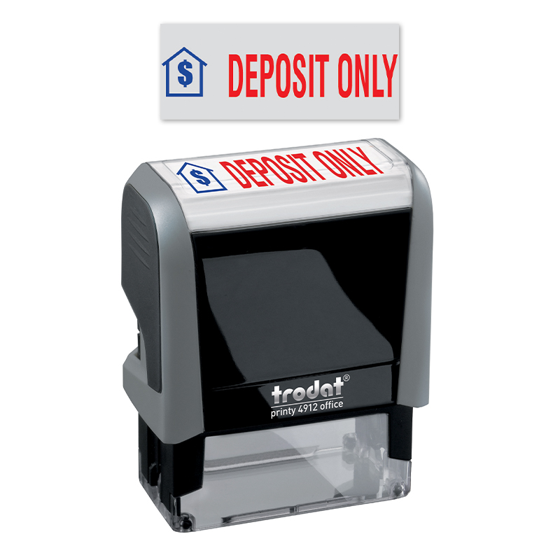 Custom For Deposit Only Red Trodat Printy 4912 Self Inking Rubber Stamp Office 