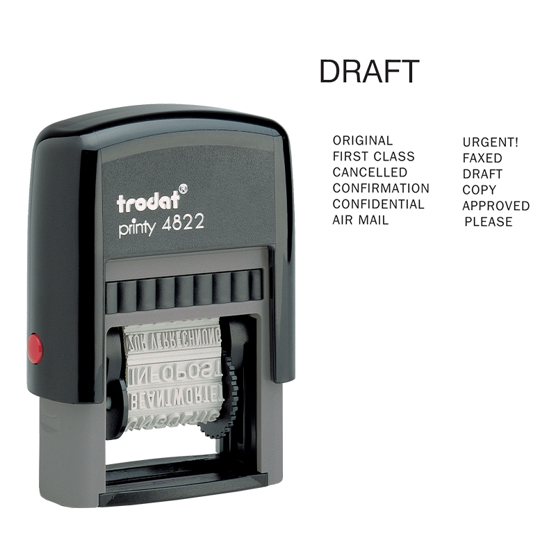 Large Self-Inking Draft with Letter Stamp