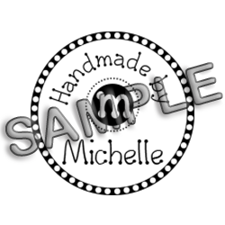 Customize this Handmade By w/ initial & dotted border stamp with your name or company info in your choice of 5 mounts. Fast & free shipping on orders over $60!