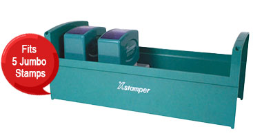 This Xstamper large stamp tray holds 5 jumbo stamps, keeping your stamps orderly and at your fingertips. Fast and free shipping over $100!