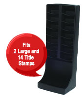 Exclusive for Post Office use! Xstamper counter tray holds 2 large stamps and 14 title stamps. This plastic tray keeps mailrooms or postal counters in order.