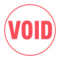 Void pre-inked rubber stamp available in red ink with an impression size of 5/8" in diameter. Fast and free shipping on orders over $100!