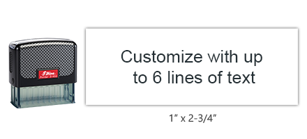 This Shiny 855 1st Checks custom stamp comes in black only! Refillable & durable. Impression size: 1" x 2-3/4". Free shipping over $75!