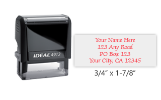 Ideal 4912 return address self-inking stamp in your choice of 11 ink colors. Easy ordering and great customer service. Free shipping on orders over $75!