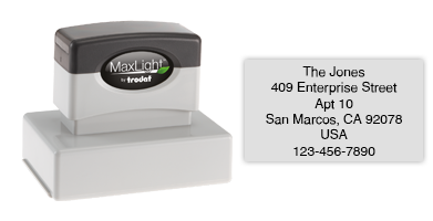Address your envelopes quick and easy with a pre-inked MaxLight XL-165 address stamp. Customize up to 7 lines of text. Free shipping on orders over $75!