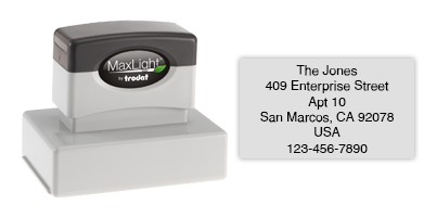 Address your envelopes quick and easy with a pre-inked MaxLight XL-165 address stamp. Customize up to 7 lines of text. Free shipping on orders over $100!