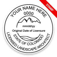 This professional landscape architect stamp for the state of Colorado adheres to state regulations & provides top quality impressions. Orders over $75 ship free.