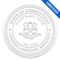 This professional landscape architect embosser for the state of Connecticut adheres to state regulations and provides top quality impressions.