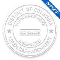 This professional landscape architect embosser for the state of District of Columbia adheres to state regulations and provides top quality impressions.