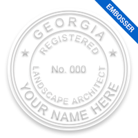 This professional landscape architect embosser for the state of Georgia adheres to state regulations and provides top quality impressions.