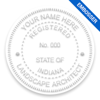 This professional landscape architect embosser for the state of Indiana adheres to state regulations and provides top quality impressions.