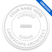 This professional landscape architect embosser for the state of Kansas adheres to state regulations and provides top quality impressions.