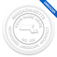 This professional landscape architect embosser for the state of Massachusetts adheres to state regulations and provides top quality impressions.
