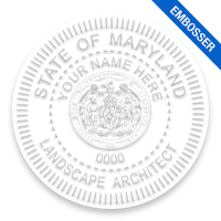 This professional landscape architect embosser for the state of Maryland adheres to state regulations and provides top quality impressions.