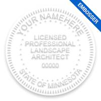 This professional landscape architect embosser for the state of Minnesota adheres to state regulations and provides top quality impressions.