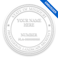 This professional landscape architect embosser for the state of Missouri adheres to state regulations and provides top quality impressions.