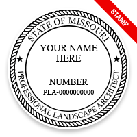 This professional landscape architect stamp for the state of Missouri adheres to state regulations & provides top quality impressions. Orders over $75 ship free.