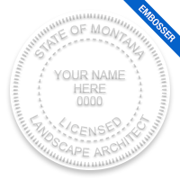 This professional landscape architect embosser for the state of Montana adheres to state regulations and provides top quality impressions.