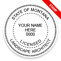 This professional landscape architect stamp for the state of Montana adheres to state regulations & provides top quality impressions. Orders over $75 ship free.