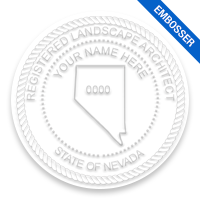 This professional landscape architect embosser for the state of Nevada adheres to state regulations and provides top quality impressions.