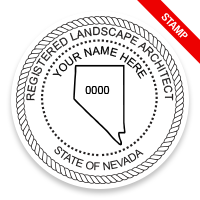 This professional landscape architect stamp for the state of Nevada adheres to state regulations & provides top quality impressions. Orders over $75 ship free.