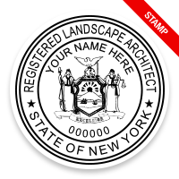 This professional landscape architect stamp for the state of New York adheres to state regulations & provides top quality impressions. Orders over $75 ship free.