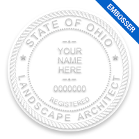 This professional landscape architect embosser for the state of Ohio adheres to state regulations and provides top quality impressions.