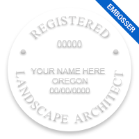 This professional landscape architect embosser for the state of Oregon adheres to state regulations and provides top quality impressions.