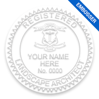 This professional landscape architect embosser for the state of Rhode Island adheres to state regulations and provides top quality impressions.