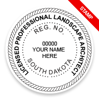 This professional landscape architect stamp for the state of South Dakota adheres to state regulations & provides top quality impressions. Orders over $75 ship free.