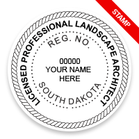 This professional landscape architect stamp for the state of South Dakota adheres to state regulations & provides top quality impressions. Orders over $100 ship free.