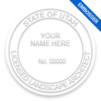 This professional landscape architect embosser for the state of Utah adheres to state regulations and provides top quality impressions.