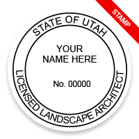 This professional landscape architect stamp for the state of Utah adheres to state regulations and provides top quality impressions. Orders over $75 ship free.