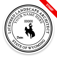 This professional landscape architect stamp for the state of Wyoming adheres to state regulations & provides top quality impressions. Orders over $75 ship free.