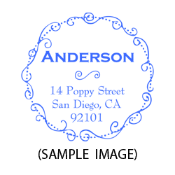 Fancy Name round monogram address stamp in 
11 vibrant ink colors and choose between 3 impression mounts. Fast & free shipping on orders over $45.